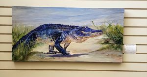 A painting of an alligator.
