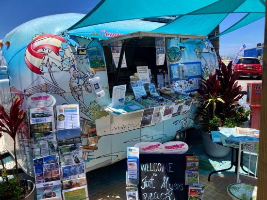 The Roxie mobile welcome center has all kinds of information for visitors!